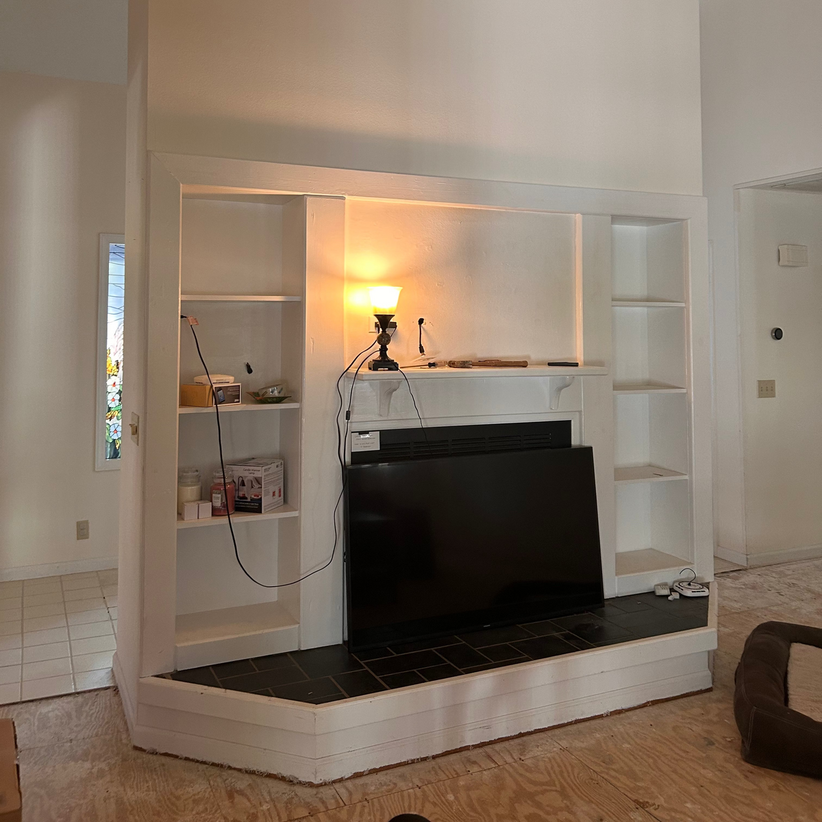 Fireplace before renovation